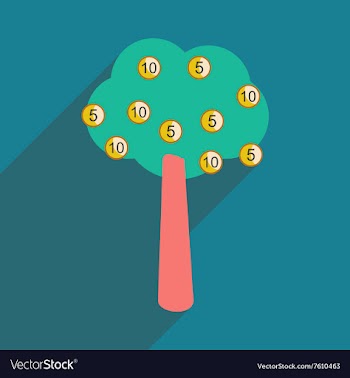 Modern flat icon with shadow Money Tree vector image
