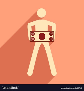 Modern flat icon with shadow People and dollar vector image