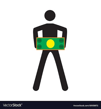 Modern flat icon with shadow People and dollar vector image
