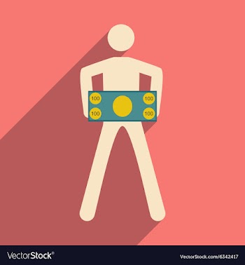 Modern flat icon with shadow People and dollar vector image
