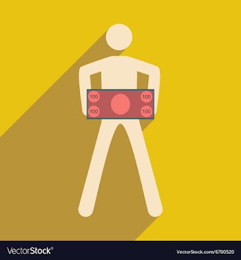 Modern flat icon with shadow People and dollar vector image