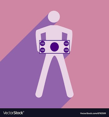 Modern flat icon with shadow People and dollar vector image