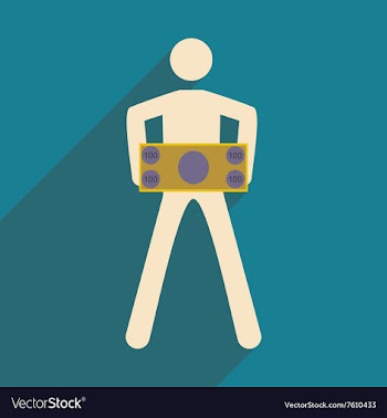 Modern flat icon with shadow People and dollar vector image