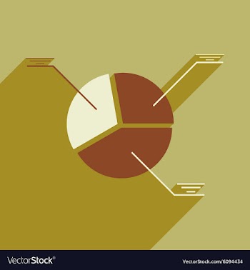 Modern flat icon with shadow pie Chart vector image