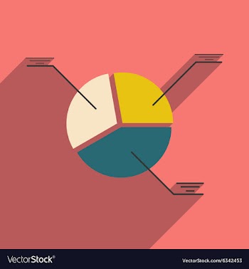 Modern flat icon with shadow pie Chart vector image