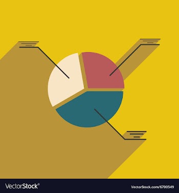 Modern flat icon with shadow pie Chart vector image
