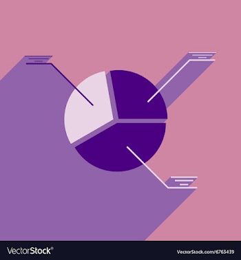 Modern flat icon with shadow pie Chart vector image
