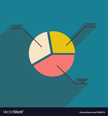 Modern flat icon with shadow pie Chart vector image