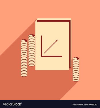 Modern flat icon with shadow Report and coins vector image