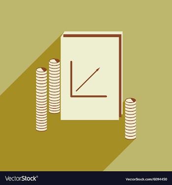 Modern flat icon with shadow Report and coins vector image