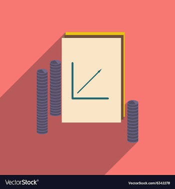 Modern flat icon with shadow Report and coins vector image
