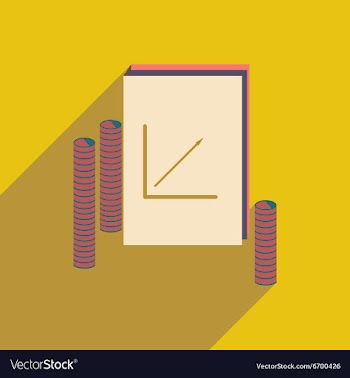 Modern flat icon with shadow Report and coins vector image