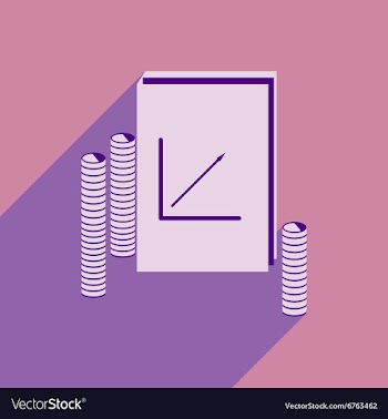 Modern flat icon with shadow Report and coins vector image