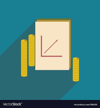 Modern flat icon with shadow Report and coins vector image