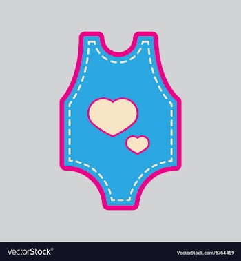 Modern flat icon with stylish background baby vector image
