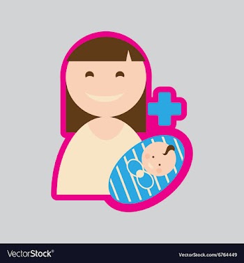 Modern flat icon with stylish background Mother vector image
