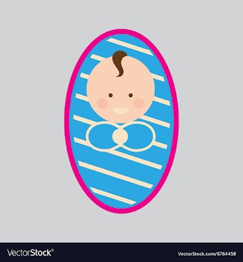 Modern flat icon with stylish background newborn vector image