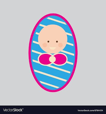Modern flat icon withstylish background newborn vector image