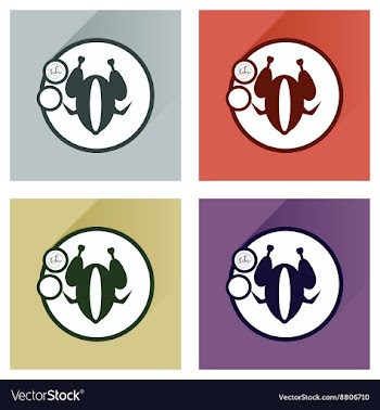 Modern flat icons collection chicken on vector image