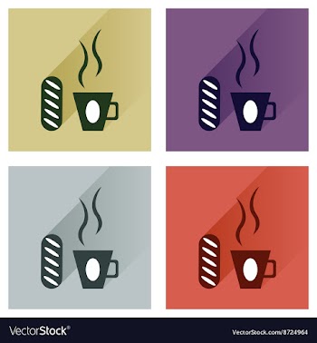 Modern flat icons collection cup of coffee vector image