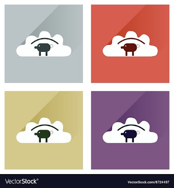 Modern flat icons collection dumplings with vector image