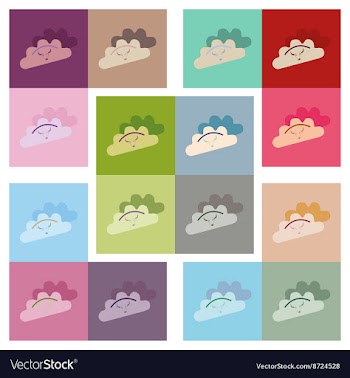 Modern flat icons collection dumplings with vector image