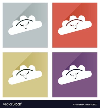 Modern flat icons collection dumplings with vector image