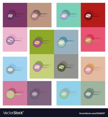 Modern flat icons collection egg frying pan vector image