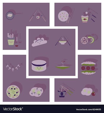 Modern flat icons collection fast food vector image