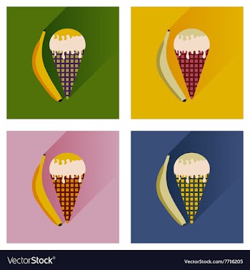 Modern flat icons collection ice cream and vector image
