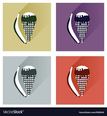 Modern flat icons collection ice cream and vector image