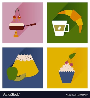 Modern flat icons collection shadow Dessert vector image