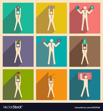 Modern flat icons collection Stick Figure vector image