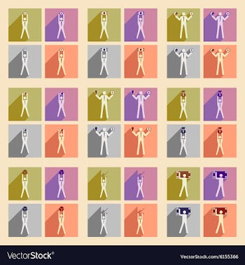Modern flat icons collection Stick Figure vector image