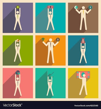 Modern flat icons collection Stick Figure vector image