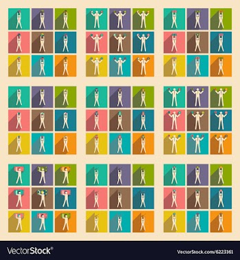 Modern flat icons collection Stick Figure vector image
