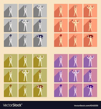 Modern flat icons collection Stick Figure vector image
