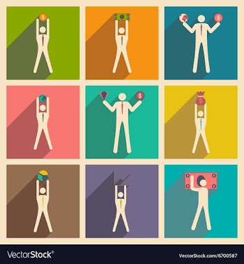 Modern flat icons collection Stick Figure vector image