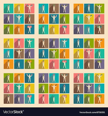Modern flat icons collection Stick Figure vector image