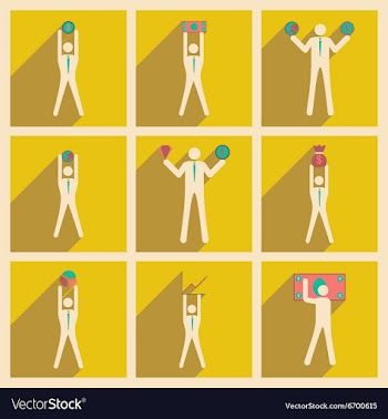 Modern flat icons collection Stick Figure vector image