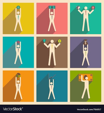 Modern flat icons collection Stick Figure vector image