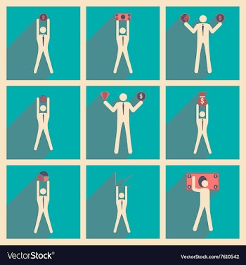 Modern flat icons collection Stick Figure vector image