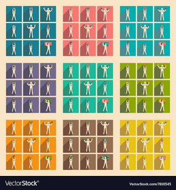 Modern flat icons collection Stick Figure vector image