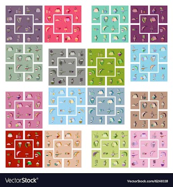 Modern flat icons collection vector image