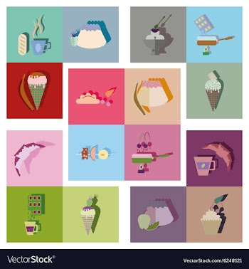 Modern flat icons collection vector image