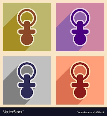 Modern flat icons collection with long shadow baby vector image