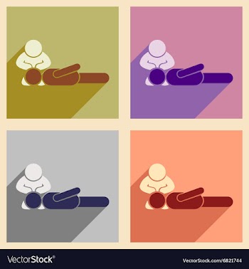 Modern flat icons collection with long shadow man vector image