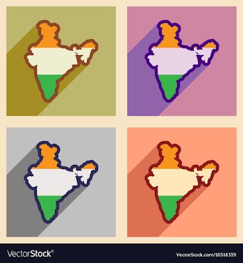 Modern flat icons collection with long shadow map vector image