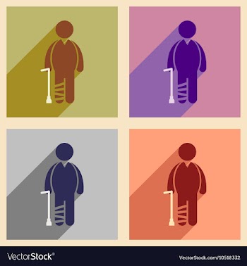 Modern flat icons collection with long shadow vector image