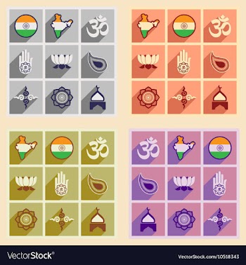 Modern flat icons collection with long shadow vector image
